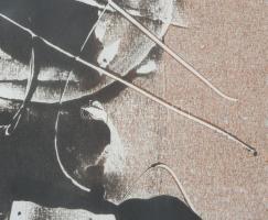 Joseph Kádár (1936-2019): Gesztusok (cím nélkül), 1972. Olaj, papír, jelezve jobbra lent. Üvegezett ...