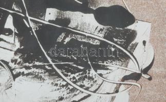 Joseph Kádár (1936-2019): Gesztusok (cím nélkül), 1972. Olaj, papír, jelezve jobbra lent. Üvegezett ...