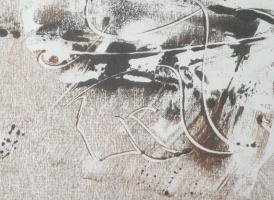 Joseph Kádár (1936-2019): Gesztusok (cím nélkül), 1972. Olaj, papír, jelezve jobbra lent. Üvegezett ...