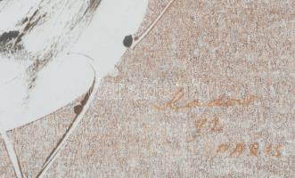 Joseph Kádár (1936-2019): Gesztusok (cím nélkül), 1972. Olaj, papír, jelezve jobbra lent. Üvegezett ...