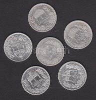 1893. 1K Ag (2x)T:3, 1895. 1K Ag (1x) T:3, 1915. 1K Ag (3x) T:1- ph. összesen 6db!