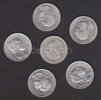 1893. 1K Ag (2x)T:3, 1895. 1K Ag (1x) T:3, 1915. 1K Ag (3x) T:1- ph. összesen 6db!