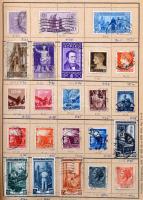 Régi vegyes, részben rendezetlen több ezer külföldi bélyeg 1 közepes és 2 kisebb berakóban, 5 db cse...