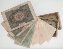 Német Birodalom 1920-1923. 10db-os bankjegytétel T:vegyes
German Empire 1920-1923. 10pcs banknote l...
