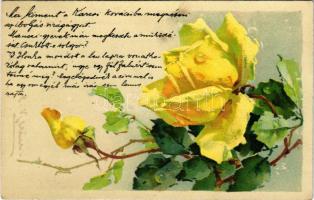 1908 Rózsa. No. 1888 Relief, No. 2102. glatt / rose. litho s: C. Klein (vágott / cut)