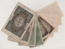 Német Birodalom 1920-1923. 10db-os bankjegytétel T:vegyes
German Empire 1920-1923. 10pcs banknote l...