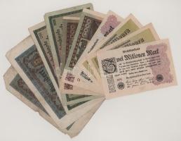 Német Birodalom 1920-1923. 10db-os bankjegytétel T:vegyes German Empire 1920-1923. 10pcs banknote lot C:mixed