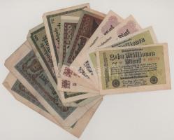 Német Birodalom 1920-1923. 10db-os bankjegytétel T:vegyes German Empire 1920-1923. 10pcs banknote lot C:mixed