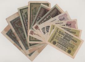Német Birodalom 1920-1923. 10db-os bankjegytétel T:vegyes
German Empire 1920-1923. 10pcs banknote l...