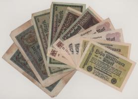 Német Birodalom 1920-1923. 10db-os bankjegytétel T:vegyes
German Empire 1920-1923. 10pcs banknote l...