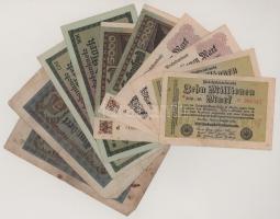 Német Birodalom 1920-1923. 10db-os bankjegytétel T:vegyes
German Empire 1920-1923. 10pcs banknote l...