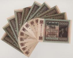 Német Birodalom 1922. 5000M (10x) T:vegyes Germany 1922. 5000 Mark (10x) C:mixed Krause P#81
