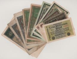 Német Birodalom 1919-1923. 10db-os bankjegytétel T:vegyes German Empire 1919-1923. 10pcs banknote lot C:mixed