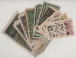 Német Birodalom 1919-1923. 10db-os bankjegytétel T:vegyes German Empire 1919-1923. 10pcs banknote lot C:mixed