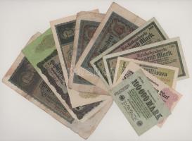 Német Birodalom 1920-1923. 10db-os bankjegytétel T:vegyes
German Empire 1920-1923. 10pcs banknote l...