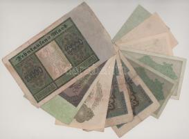 Német Birodalom 1920-1923. 10db-os bankjegytétel T:vegyes
German Empire 1920-1923. 10pcs banknote l...