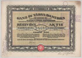 1923. Budapest "Ganz és Társa- Danubius Gép-, Waggon- és Hajó-Gyár Részvénytársaság" részv...