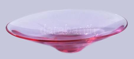 Lila üveg tálka. Anyagában színezett, hibátlan 22x14 cm