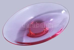 Lila üveg tálka. Anyagában színezett, hibátlan 22x14 cm