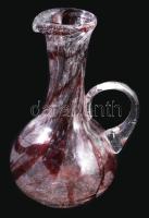 Kiöntő, díszüveg. Anyagában színezett, hutaüveg, hibátlan, h: 19 cm