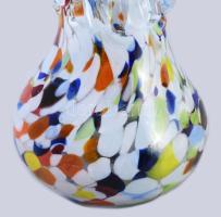 Színes muranói hutaüveg váza. Anyagában színezett, hibátlan 26 cm