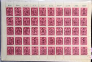 NSZK 33 db hajtott modern ív + ívdarabok, iratrendező mappában