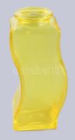 Sárga váza, formába préselt, anyagában színezett, hibátlan 24 cm