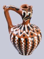 Vizes korsó. Kézzel festett, mázas kerámia, XX: sz. hibátlan 23 cm