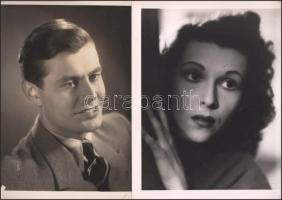 ca 1930 11 db Hunnia Film filmszínészeket ábrázoló nagy méretű fotó 26x30 c, Rökk Marika, Bilicsi, T...