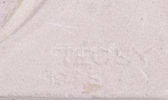 Técsy László (1892-1972) Gipsz plakett Jelzett 11x14 cm