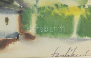 Szalóky Sándor (1921-1978): Balatoni hangulat. Akvarell, papír, jelezve jobbra lent, hátoldalán Képc...