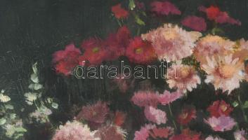 Péntek Éva (1936-2025): Csendélet. Olaj, farost, jelzett, fakeretben, 50×40 cm