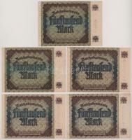 Német Birodalom 1922. 5000M (5x) T:VF,F szép papír
Germany 1922. 5000 Mark (5x) C:VF,F fine paper
...