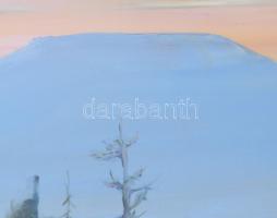 Mizser Pál (1941-2021): Hajnalpír. Tempera, farost, jelzett, hátoldalán Szőnyi István Alkotóközösség...