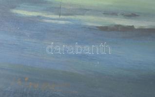 Mizser Pál (1941-2021): Hajnalpír. Tempera, farost, jelzett, hátoldalán Szőnyi István Alkotóközösség...