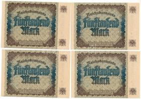 Német Birodalom 1922. 5000M (4x) sorszámkövető "P * 732978 UB - P * 732981 UB" T:XF
Germa...