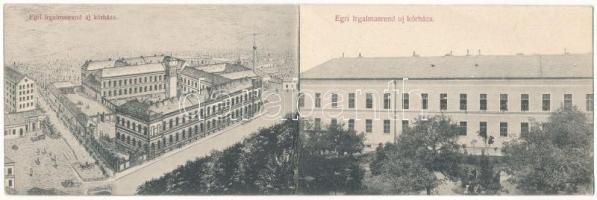 Eger, Irgalmasrend új kórháza. 2-részes kinyitható panorámalap (EB)