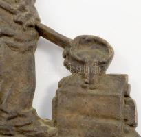 Fémöntő munkás. Öntvény. XX sz. eleje 16 cm