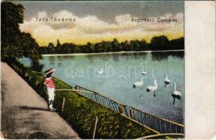 Tata-Tóváros, Angolkerti Cseke-tó. Lindenberg Adolf kiadása (EM)