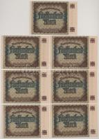 Német Birodalom 1922. 5000M (7x) egy kihagyással sorszámkövetők "W * 737611 UB - W * 757618 UB&...