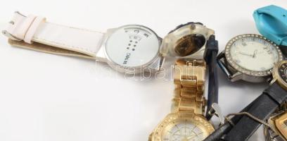 Vegyes kvarc órák, részben új állapotban, karórák, asztali órák