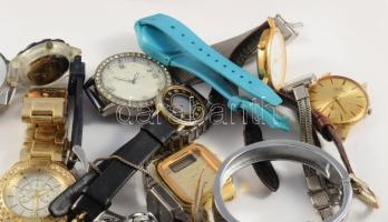 Vegyes kvarc órák, részben új állapotban, karórák, asztali órák