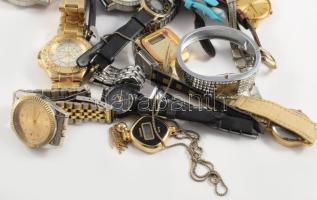 Vegyes kvarc órák, részben új állapotban, karórák, asztali órák