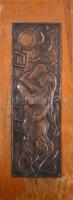 BB jelzésel: Szerelmesek Réz falplasztika, fa alapon, jelzett, , 14x35 cm