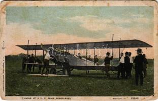 1921 Tuning Up a U.S. Army Aeroplane. Sackett &amp; Wilhelms Corp. Series No. 12. (EB)