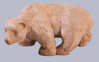 Jelzés nélkül: Medve szobra .Terrakotta. sz: 30 cm, m: 16 cm