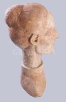 Jelzés nélkül: Kontyos asszony büszt, Terrakotta, 38 cm