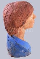 Jelzés nélkül: Fiatal férfi büszt, Festett terrakotta, 38 cm