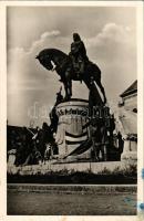 Kolozsvár, Cluj; Mátyás király szobra / statue of Matthias Corvinus (fl)