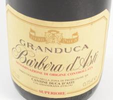 1978 Barbera d'Asti Granduca, bontatlan palack, olasz, száraz, vörösbor, 12,5%, 0,75l /// 1978 ...